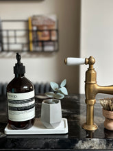 Load image into Gallery viewer, Hexagonal small concrete pot, make brush storage, cotton bud pot, gift, available in 3 colours