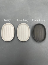 Load image into Gallery viewer, Grooved concrete soap dish soap
