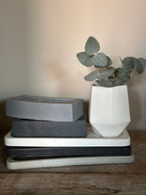 Load image into Gallery viewer, Hexagonal small concrete pot, make brush storage, cotton bud pot, gift, available in 3 colours