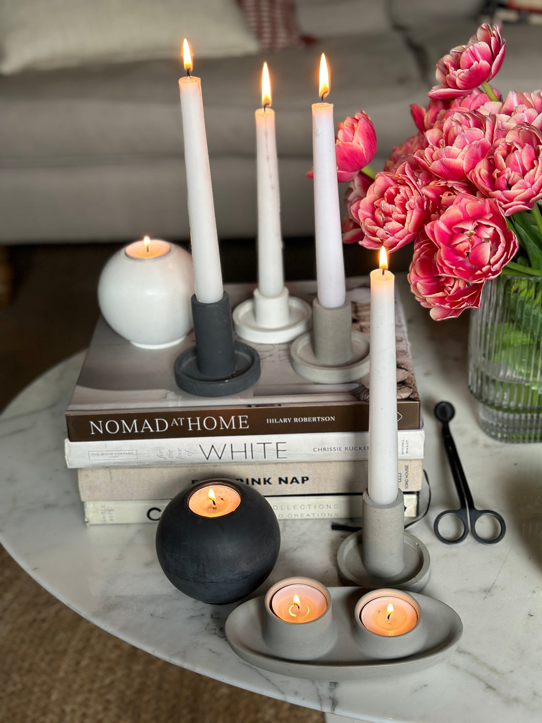 Concrete Boat Candle and Tealight Holder