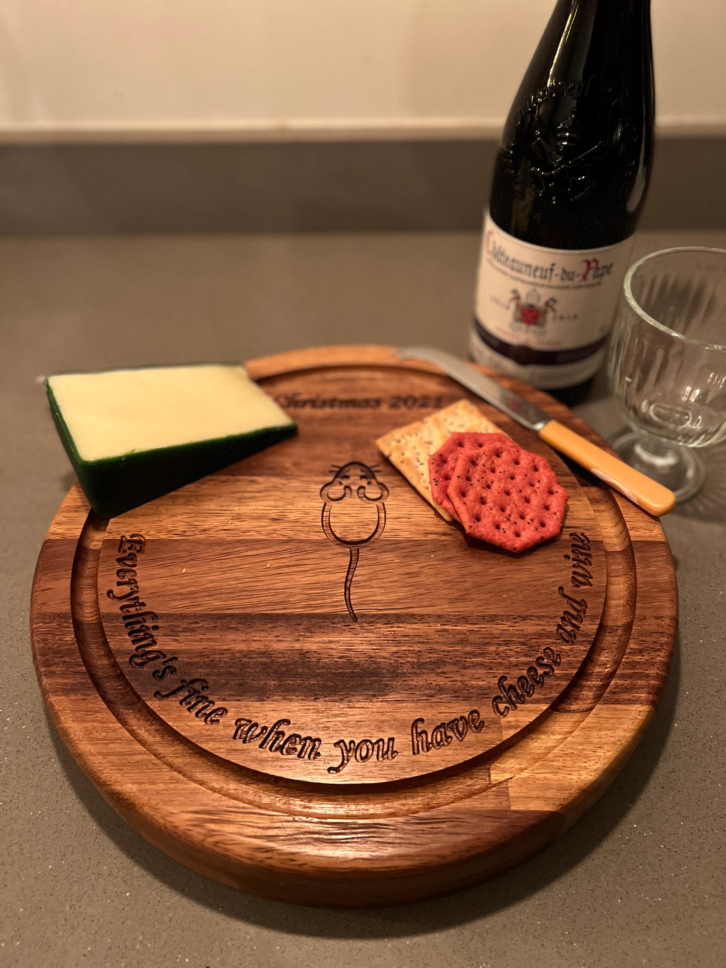Handmade iroko cheese board